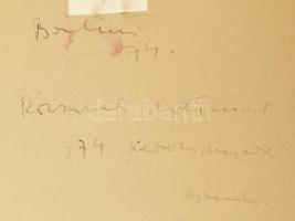 Bálint Endre (1914-1986): Cím nélkül, 1974. Monotípia, papír. Jelzett. Hátoldalán Bálint Endre autog...