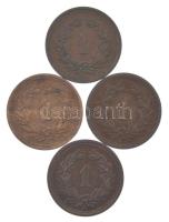 Svájc 1907B-1929B 1r bronz (4xklf) T:AU,XF Switzerland 1907B-1929B 1 Rappen bronze (4xdiff) C:AU,XF