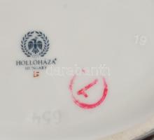 Jurcsák László által tervezett Hollóházi porcelán bonbonier, hibátlan, jelzett, 15x9cm