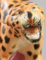 Royal dux leopárd. Kézzel festett, jelzett, hibátlan 22 cm