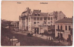 1922 Buzau, Buzeu, Bodzavásár; Justizpalast, Theodor Bere Luther / palace of justice, beer hall, shops (EK)