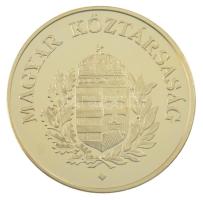 DN "Vác Város / Magyar Köztársaság" aranyozott fém emlékérem kapszulában, dísztokban (42,5...