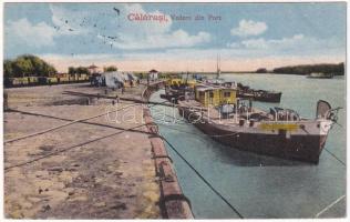 1918 Calarasi, Vedere din Port / port, barge of Jacob Bolchowern (EK)