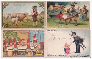 39 db RÉGI karácsonyi és húsvéti üdvözlő képeslap vegyes minőségben / 39 pre-1945 Christmas and Easter greeting motive postcards in mixed quality