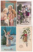 39 db RÉGI karácsonyi és húsvéti üdvözlő képeslap vegyes minőségben / 39 pre-1945 Christmas and East...