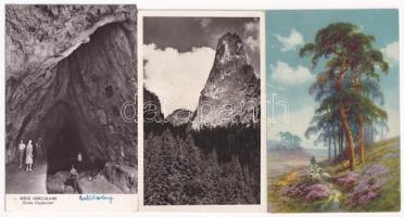 30 db RÉGI tájképes város képeslap vegyes minőségben / 30 pre-1945 landscape town-view postcards in ...