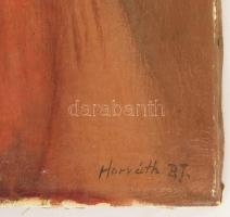 Horváth B jelzéssel, XX. sz. első fele: Vörös ajkú lány. Olaj, vászon. 60x49 cm