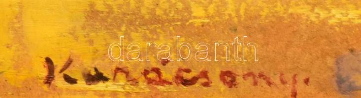 Karácsony jelzéssel: Csendélet. Olaj, papír, üvegezett fakeretben, 42×34,5 cm