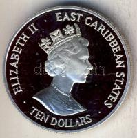 Kelet-Karib Államok 1993. 10$ Ag "II. Erzsébet koronázási évfordulója" T:PP