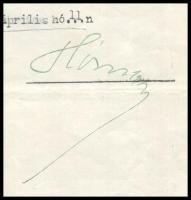 1934 Hóman Bálint miniszter által aláírt kinevezési okirat