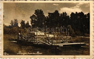 1941 Szécsénykút, Petanjci; brod cez Muro / komp a Murán / ferry across the Mura river (fl)