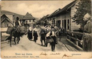 1904 Zenica, Kocevabrücke / bridge, street view, Bosnian folklore. Verlag v. Ludwig Krausz & Bruder (EB)