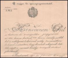 1914 besztercei törvényszéki jegyzői kinevezés Tőry Gusztáv leendő miniszter, kúriai elnök saját kez...