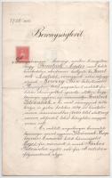 1913 Pozsony vármegye alispánja által kiadott nemességi bizonyságlevél