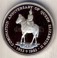 Falkland-szigetek 1993. 50p Ag "II. Erzsébet koronázási évfordulója" T:PP
