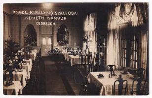 1928 Debrecen, Németh Nándor "Angol királynő szállodája", étterem belső. photo (EK)