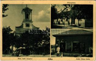 1941 Kóka, Római katolikus templom, Községháza, Lajkó János üzlete (EK)