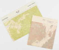 2 db térkép: 1969 Komlóska és Erdőbénye topográfiai térképe, utóbbin 1989-es Titkos! bélyegzővel, 1:10000, lapszéli szakadásokkal