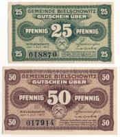 Németország / Weimari Köztársaság / Bielschowitz 1917. 25pf + 50pf T:AU Germany / Weimar Republic / Bielschowitz 1917. 25 Pfennig + 50 Pfennig C:AU