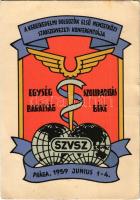 1959 A Kereskedelmi Dolgozók Első Nemzetközi Szakszervezeti Konferenciája Prága 1959. június 1-4. / First International Trade Union Conference of Commercial Workers in Prague. Published by the World Federation of Trade Unions, Prague s: Barkó Sándor (EK)