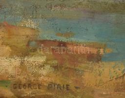 George Pirie jelzéssel: Tehenek a vízparton. Olaj, vászon. Áttört, reprezentatív fakeretben. 45x60 c...