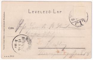 1904 Keszthely, Festetits utca és kastély bejárata, gyógyszertár. Vasvári József kiadása