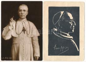 4 db RÉGI motívum képeslap XII. Piusz pápáról / 4 pre-1945 motive postcards of Pope Pius XII