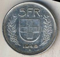 Svájc 1949. 5Fr Ag T:3 ph