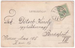 1906 Tatabánya, osztályozó és gépház a bányában, iparvasút + "BUDAPEST-GYŐR-WIEN 14." vasú...