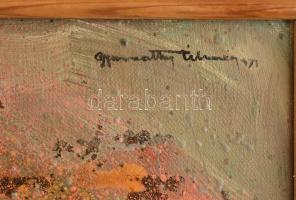 Gyarmathy Timahér jelzéssel: Kompozíció. Olaj, vászon. Fakeretben, 30x20 cm