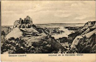 Lippa, Lipova; Solymosi vár, Máriaradna. Birnfeld Simon kiadása / Cetatea Soimos / castle ruins, Radna (Rb)