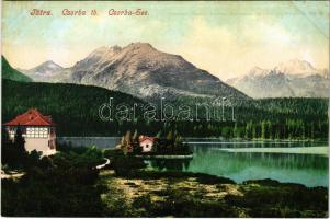 Tátra, Magas-Tátra, Vysoké Tatry; Csorba-tó. Cattarino Sándor kiadása / Csorba-See / Strbské pleso / lake (fl)