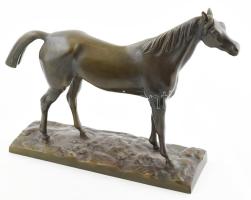 Ismeretlen szobrász: Ló talapzaton, bronz, jelzés nélkül, hibátlan, h: 38 cm, m: 27 cm KIZÁRÓLAG SZEMÉLYES ÁTVÉTEL, NEM POSTÁZZUK! / ONLYPERSONAL COLLECTION AT OUR OFFICE!
