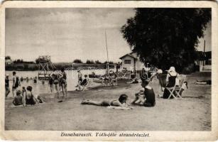Dunaharaszti, Tóth-féle strand, fürdőzők (kopott sarkak / worn corners)