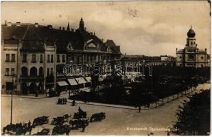 Kecskemét, Szabadság tér, zsinagóga, Népbank, Szél Nándor üzlete (fl)