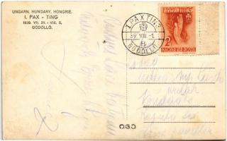 1939 Gödöllő, I. Pax-Ting leánycserkész világtalálkozó, magyar cserkész csapat felvonulása, Horthy M...