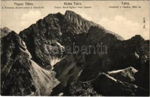 Tátra, Magas-Tátra, Vysoké Tatry; Ferenc József-csúcs a Ganekról. Franz Pietschmann No. 2617. / Franz Josef-Spitze vom Ganek / Gierlach z Ganku / mountain peaks