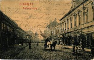 1907 Miskolc, Széchenyi utca, Berliner üzlete, lovaskocsi. W.L. 1082. (EB)