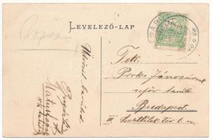 Vásárút, Trhová Hradská; Római katolikus templom és iskola, Plébánia és főtanító lak / church and sc...