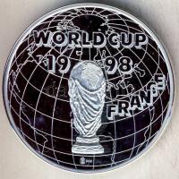 Franciaország 1998. "Labdarúgó VB - Argentína" Ag 21,5g emlékérem tanúsítvánnyal T:PP