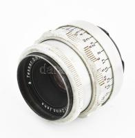 Carl Zeiss Tessar 2,8/50 (50mm f/2.8) objektív, sapkákkal, eredeti műanyag tokjában (a tokon sérülés...