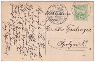 1914 Ipolyság, Sahy; Templom utca, Takarékpénztár / street view, savings bank