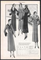 cca 1902-30 össz. 3 db szecessziós és art deco női divatlap (2db kétoldali), litográfia vagy ofszet,...