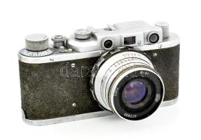 cca 1950-1960 Zorkij (Zorki) szovjet fényképezőgép, Industar-61 52 mm f/2.8 objektívvel, eredeti, ki...