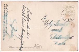 Szerednye, Seredne, Serednie; Országzászló és trianoni térkép, várrom, Fő utca / Hungarian flag, irr...