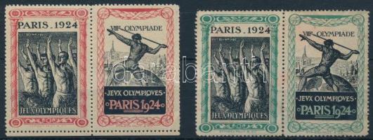 1924 Olimpia Párizs 4 db levélzáró