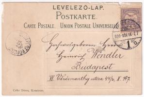 1900 Komárom, Komárnó; Klapka szobor, M. kir. dohány és szivar üzlet. Czike Dénes kiadása / monument...