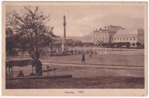 1914 Ipolyság, Sahy; Fő tér, vármegyeház. Polgár I. kiadása / main square, county hall