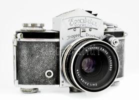 Ihagee Exakta Varex IIa fényképezőgép, Carl Zeiss Tessar 2,8/50 (50 mm f/2.8) objektívvel, sapkával,...