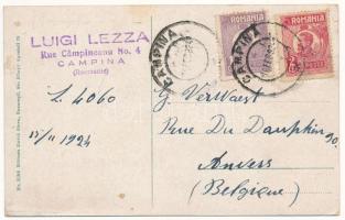 1924 Campina, Strada Carol I., Cofetarie, Bere Luter / street, automobile, shops, cafe, restaurant t...